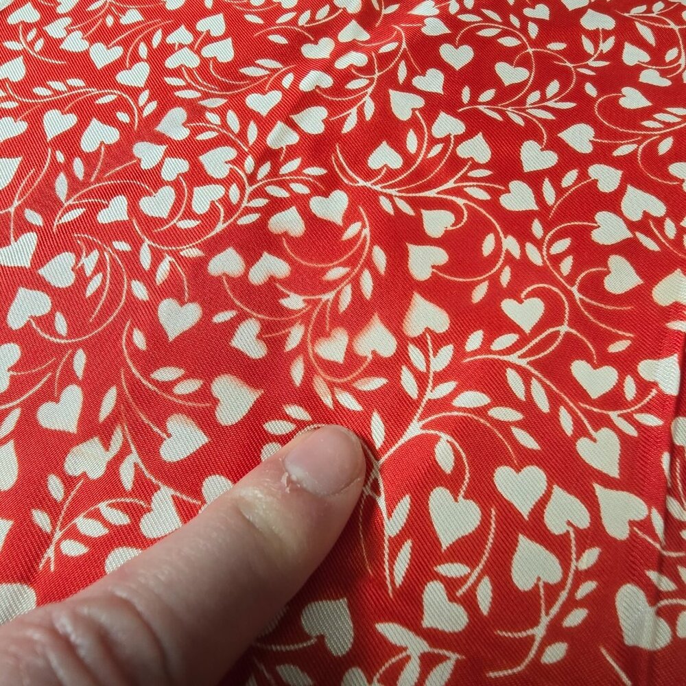 Mary Ann Hallmark Scarf Womens Vtg 1978 Square Japan Red Hearts Love Romantic - Picture 4 of 8